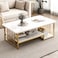 
Wooden Twist Eclavon Stylish Zigzag Design Rectangular Coffee Table with Marble-Like Finish Modern &amp; Elegant for Living Room D&eacute;cor