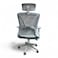 Wooden Twist Sitera Prime 360&deg; Swivel Office Chair with Lumbar Support, Reclining High Back (Grey)