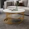 
Wooden Twist Rznxz Modern Round Metal Base Marble Top Nesting Coffee Table ( Set of 2)