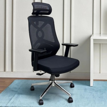 Wooden Twist CoreFlex Pro Ergonomic Mesh Office Chair with Lumbar Support, 360&deg; Swivel, Reclining High Back - Black