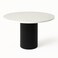 
Wooden Twist Lunaris Flute Round Dining Table with Marble Top for Living Room