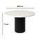 
Wooden Twist Lunaris Flute Round Dining Table with Marble Top for Living Room