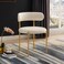 Wooden Twist Sunorx Round Dining Chair with Gold Finish Metal Legs In Soft Fabric
