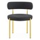 كرسي طعام خشبي دائري من Sunorx مع أرجل معدنية مطلية بالذهب من القماش الناعم