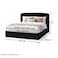 Wooden Twist Black Calmora Luxury Bed Minimal Modern Upholstered Bed with Padded Headboard - King (180 x 200 cm)