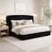 Wooden Twist Black Calmora Luxury Bed Minimal Modern Upholstered Bed with Padded Headboard - Super King (200 x 200 cm)