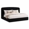 Wooden Twist Black Calmora Luxury Bed Minimal Modern Upholstered Bed with Padded Headboard - Super King (200 x 200 cm)