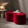 Wooden Twist Red Wnzzy Stylish Soft Velvet Upholstery Entryway Shoe Changing Stool Bench Ottoman - Red