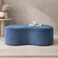 Wooden Twist Denim Blue Wnzzy Stylish Soft Boucle Upholstery Entryway Shoe Changing Stool Bench Ottoman - Denim Blue