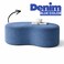 Wooden Twist Denim Blue Wnzzy Stylish Soft Boucle Upholstery Entryway Shoe Changing Stool Bench Ottoman - Denim Blue