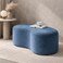 Wooden Twist Denim Blue Wnzzy Stylish Soft Boucle Upholstery Entryway Shoe Changing Stool Bench Ottoman - Denim Blue