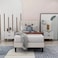 Wooden Twist Modern Rectangular Velvet Upholstery Bed With 3-Year Warranty &amp; Soft Wingback Headboard ( Beige ) - Queen (150 x 200cm)