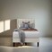 Wooden Twist Modern Rectangular Velvet Upholstery Bed With 3-Year Warranty &amp; Soft Wingback Headboard ( Beige ) - Queen (150 x 200cm)