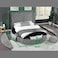 Wooden Twist Cache Design Button Tufted Velvet Upholstered Queen Size Bed with Storage - Grey