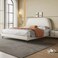Wooden Twist Attractive Modernize Upholstery Bed for Luxury Bedroom - Queen / Beige