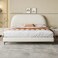Wooden Twist Attractive Modernize Upholstery Bed for Luxury Bedroom - Queen / Beige