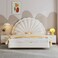 Wooden Twist Dazzy Sunrise Cute Princess Bed In Soft Fabric - King Size Bed with 2 Side Tables