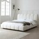 Wooden Twist Tactic Modernize Boucle Upholstery Bed for Luxury Bedroom Contemporary, Stylish, and Elegant - Super King (200 x 200 cm) / White