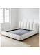 Wooden Twist Tactic Modernize Boucle Upholstery Bed for Luxury Bedroom Contemporary, Stylish, and Elegant - Super King (200 x 200 cm) / White
