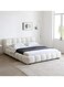Wooden Twist Awf Modernize Boucle Upholstery Bed for Luxury Bedroom Contemporary, Stylish, and Elegant - Super King (200 x 200 cm) / White