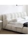 Wooden Twist Awf Modernize Boucle Upholstery Bed for Luxury Bedroom Contemporary, Stylish, and Elegant - Super King (200 x 200 cm) / White