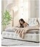 Wooden Twist Elegance Modernize Boucle Upholstery Bed for Luxury Bedroom Contemporary, Stylish, and Elegant - Super King (200 x 200 cm) / Beige