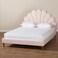 Wooden Twist Dazzling Modern Glam Velvet Upholstery Rectangular Bed ( Light Pink ) - Queen / Light Pink