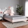 Wooden Twist Dazzling Modern Glam Velvet Upholstery Rectangular Bed ( Light Pink ) - Queen / Light Pink