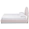 Wooden Twist Dazzling Modern Glam Velvet Upholstery Rectangular Bed ( Light Pink ) - King / Light Pink