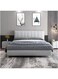 Wooden Twist Majesty Modernize Velvet Upholstery Bed for Luxury Bedroom - Queen / Grey