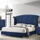 Wooden Twist Sonvora Elegant Modern Button Tufted Bed for Luxury Bedroom with Silver Metal Legs In Soft Fabric - Queen ( 150 x 200 cm )