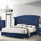 Wooden Twist Sonvora Elegant Modern Button Tufted Bed for Luxury Bedroom with Silver Metal Legs In Soft Fabric - Super king ( 200 x 200 cm )