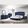 Wooden Twist Sonvora Elegant Modern Button Tufted Bed for Luxury Bedroom with Silver Metal Legs In Soft Fabric - Super king ( 200 x 200 cm )