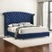 Wooden Twist Sonvora Elegant Modern Button Tufted Bed for Luxury Bedroom with Silver Metal Legs In Soft Fabric - Super king ( 200 x 200 cm )
