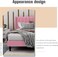 Wooden Twist Modern Rectangular Velvet Upholstery Bed with Soft Wingback Headboard ( Pink ) - Queen (150 x 200cm)