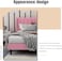 Wooden Twist Modern Rectangular Velvet Upholstery Bed with Soft Wingback Headboard ( Pink ) - Super King (200 x 200cm)