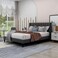 Wooden Twist Modern Rectangular Velvet Upholstery Bed with Soft Wingback Headboard ( Dark Grey ) - Twin (120 x 200cm)