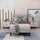 Wooden Twist Modern Rectangular Velvet Upholstery Bed with Soft Wingback Headboard ( Light Grey ) - Twin (90 x 190cm)