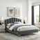 Wooden Twist Olivia Glam Velvet Upholstery Rectangular Bed Modern Luxury Bed Frame with Stylish Design - Queen / Grey