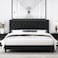 Wooden Twist Redo Modernize Button Tufted Upholstered Bed Elegant and Durable Contemporary - King