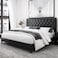 Wooden Twist Redo Modernize Button Tufted Upholstered Bed Elegant and Durable Contemporary - King