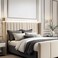 Wooden Twist Calida Luxury Design Bed for Modern Bedroom In Soft Fabric - Queen (150 x 200 cm)