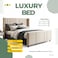 Wooden Twist Calida Luxury Design Bed for Modern Bedroom In Soft Fabric - King (180 x 200 cm)
