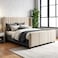 Wooden Twist Calida Luxury Design Bed for Modern Bedroom In Soft Fabric - King (180 x 200 cm)