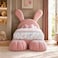 Wooden Twist Doze Elegant Rabbit Shaped Bunny Bed for Modern Whimsical Bedroom for Kids &amp; Adults In Soft Fabric - King ( 180 x 200 cm )