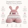 Wooden Twist Doze Elegant Rabbit Shaped Bunny Bed for Modern Whimsical Bedroom for Kids &amp; Adults In Soft Fabric - Super king ( 200 x 200 cm )