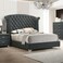 Wooden Twist Sonvora Modern Button Tufted Bed for Luxury Bedroom with Silver Metal Legs - Queen ( 150 x 200 cm )