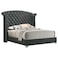 Wooden Twist Sonvora Modern Button Tufted Bed for Luxury Bedroom with Silver Metal Legs - King ( 180 x 200 cm )