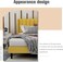 Wooden Twist Modern Rectangular Velvet Upholstery Bed with Soft Wingback Headboard ( Yellow ) - King (180 x 200cm)
