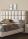 Wooden Twist Melfi Modernize Leatherette Upholstery Bed for Luxury Bedroom - Queen